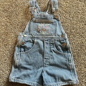 Cherokee Denim Kids Overalls with Embroidery